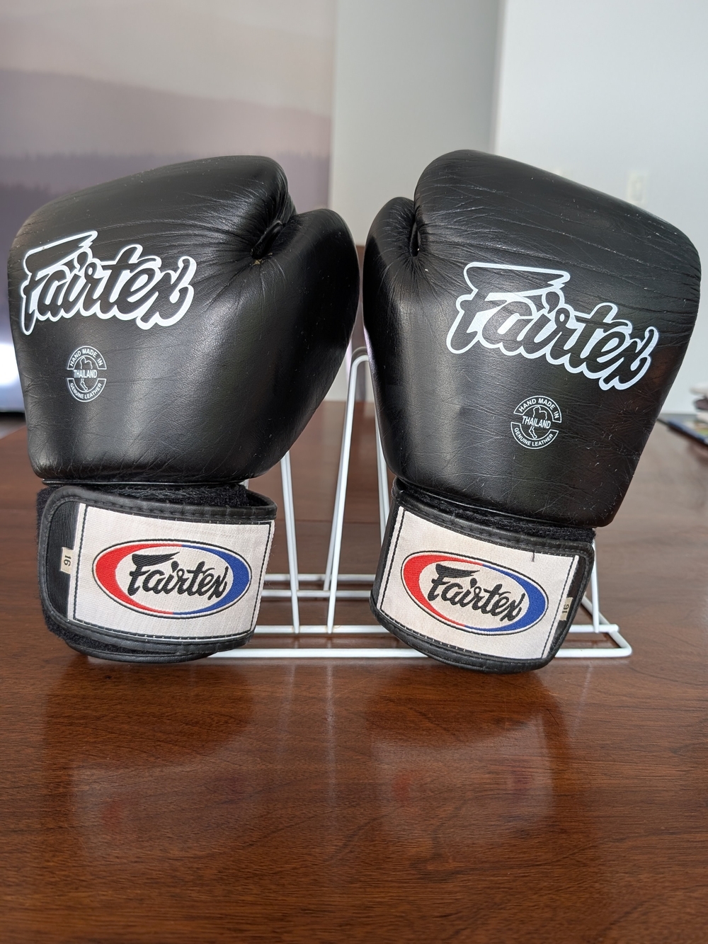 Black Leather Boxing Gloves -  Size 16